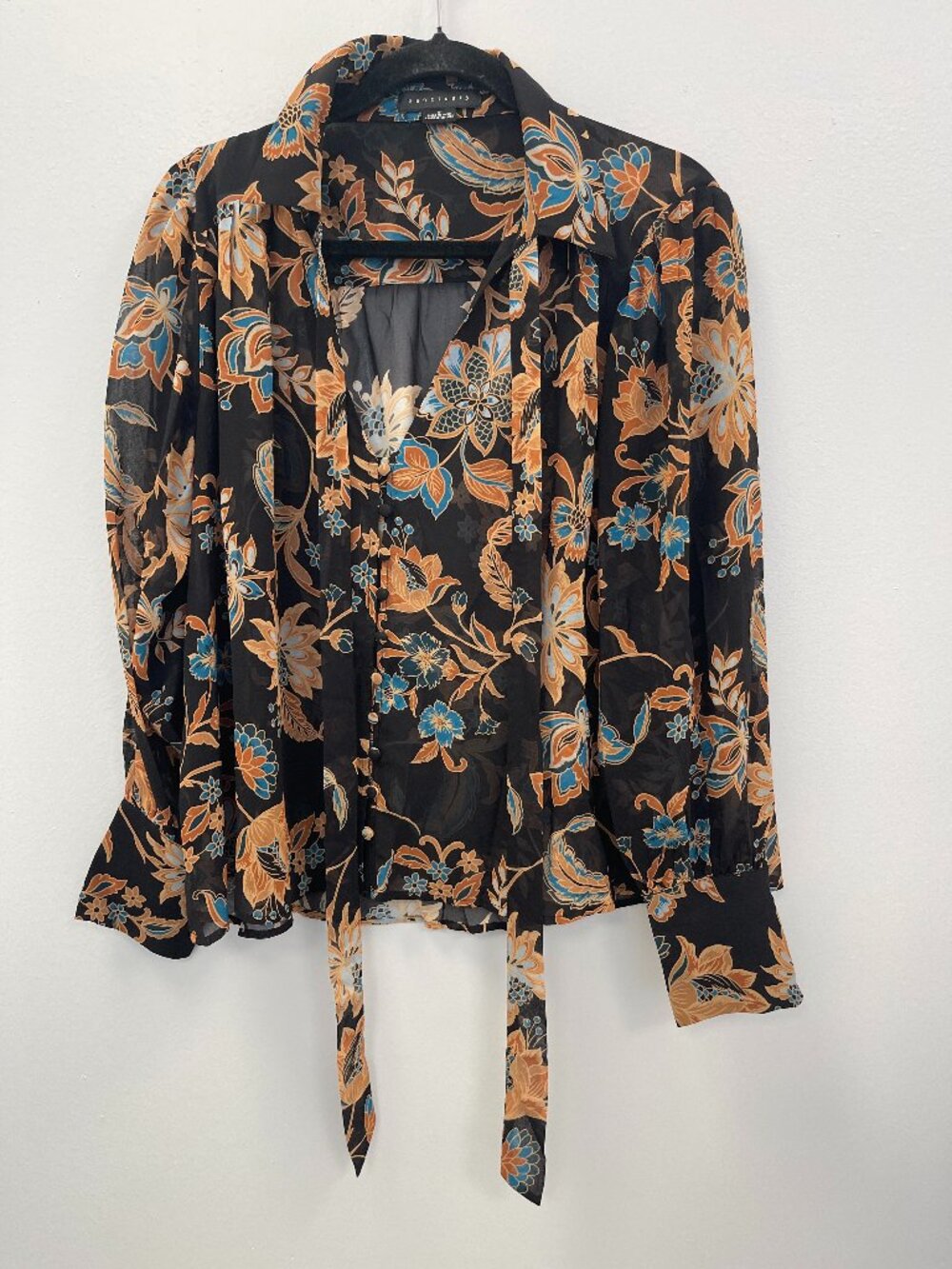 Sanctuary Semi-Sheer Long-Sleeve Blouse - Small - NWOT